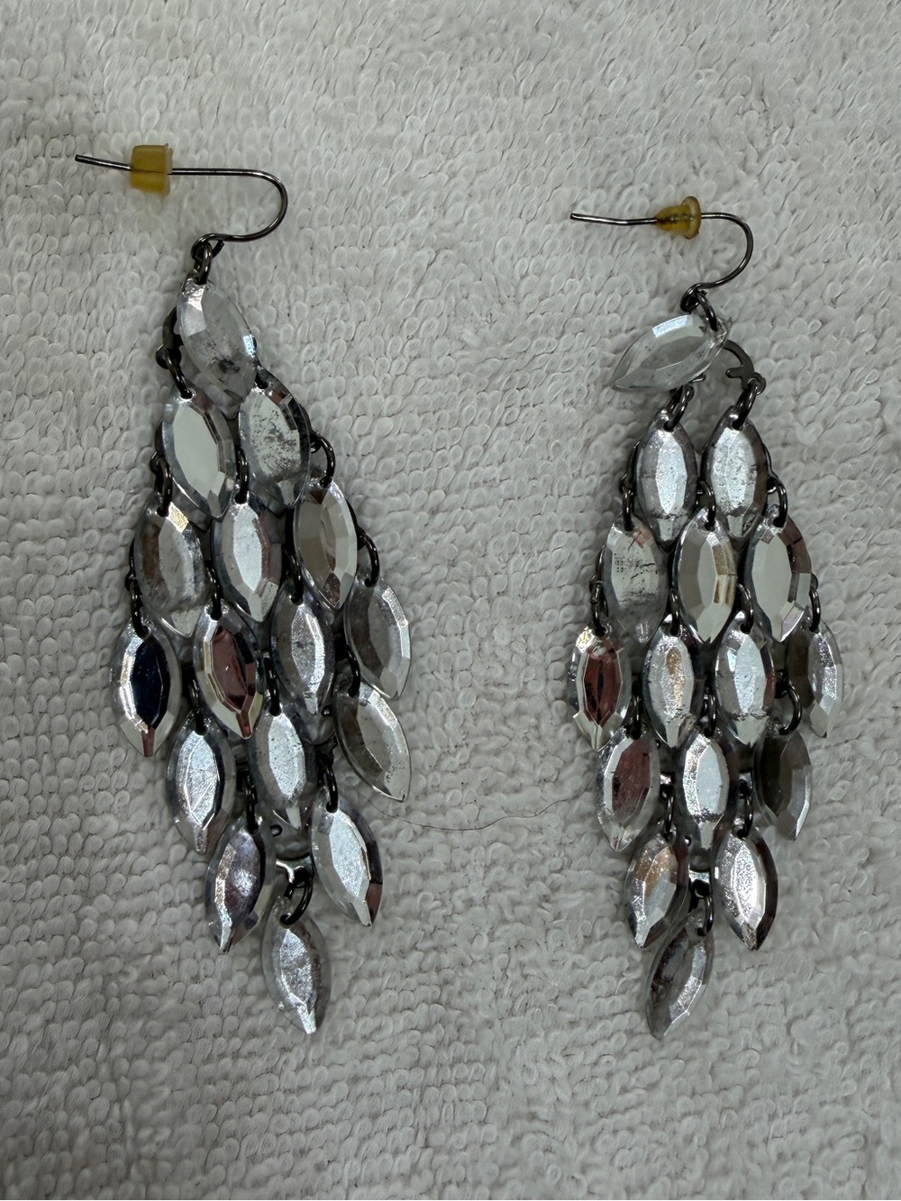 Silver Faceted Cascade Drop Earrings - Women Jewelry
